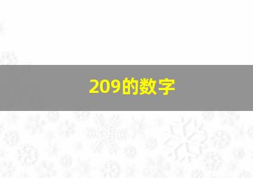 209的数字