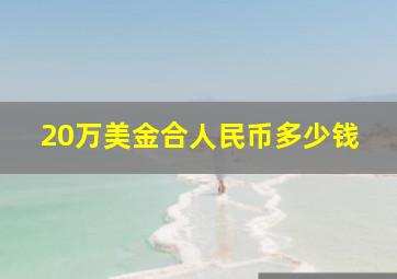 20万美金合人民币多少钱