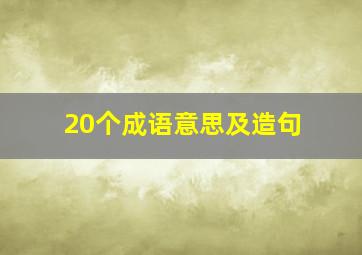 20个成语意思及造句