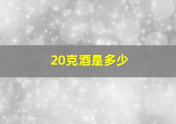 20克酒是多少