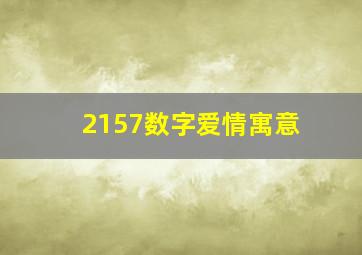 2157数字爱情寓意