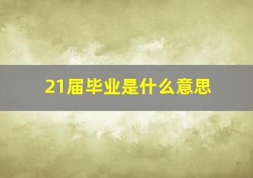 21届毕业是什么意思