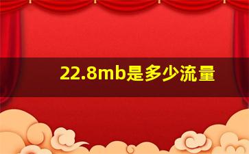 22.8mb是多少流量