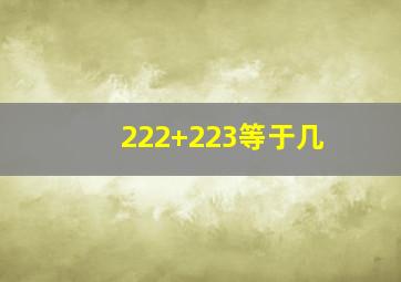 222+223等于几