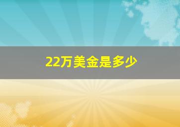 22万美金是多少