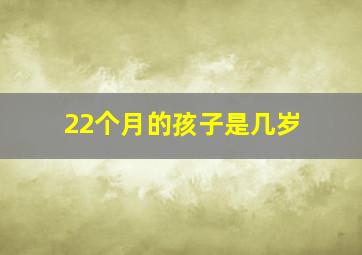 22个月的孩子是几岁