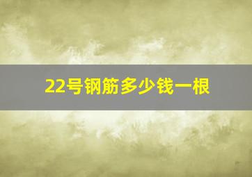 22号钢筋多少钱一根