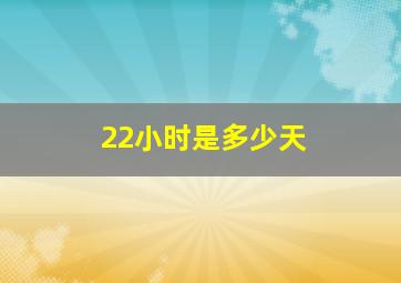 22小时是多少天