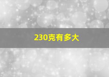 230克有多大