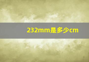 232mm是多少cm