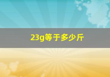 23g等于多少斤