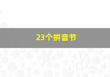 23个拼音节