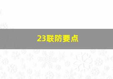 23联防要点