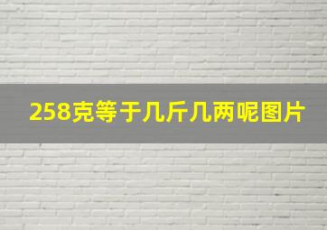 258克等于几斤几两呢图片