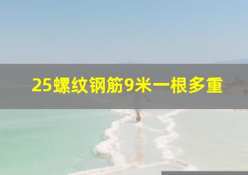 25螺纹钢筋9米一根多重