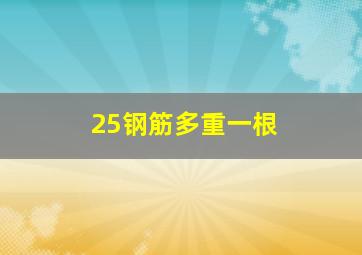 25钢筋多重一根