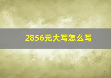 2856元大写怎么写