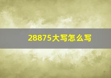 28875大写怎么写