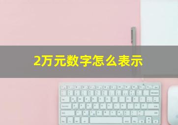 2万元数字怎么表示