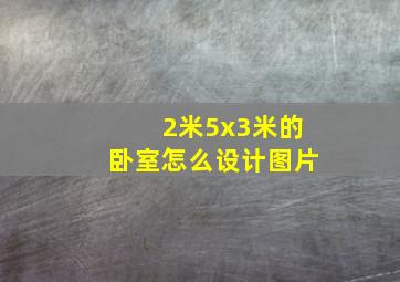 2米5x3米的卧室怎么设计图片