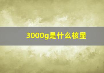 3000g是什么核显