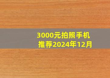 3000元拍照手机推荐2024年12月