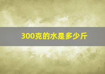 300克的水是多少斤