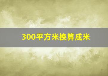 300平方米换算成米