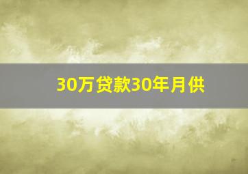 30万贷款30年月供