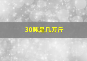 30吨是几万斤