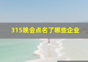 315晚会点名了哪些企业