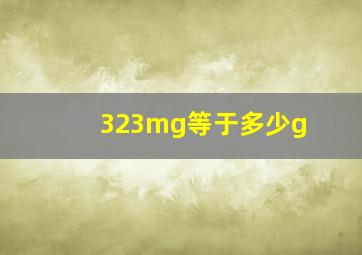 323mg等于多少g