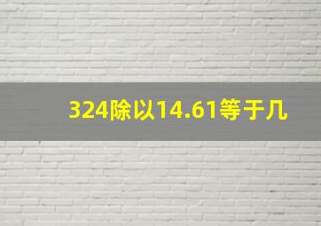 324除以14.61等于几