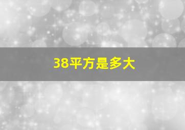 38平方是多大