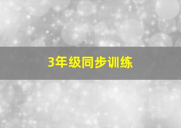 3年级同步训练