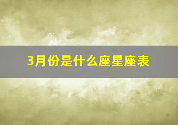 3月份是什么座星座表