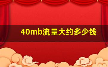 40mb流量大约多少钱