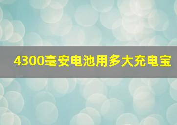 4300毫安电池用多大充电宝