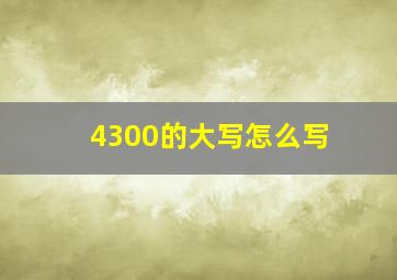 4300的大写怎么写