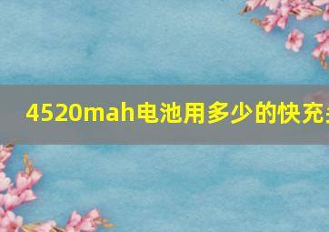 4520mah电池用多少的快充头