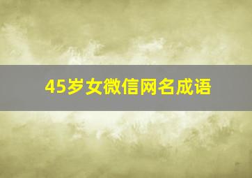 45岁女微信网名成语