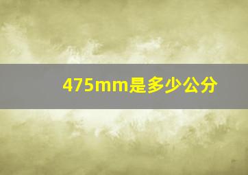 475mm是多少公分