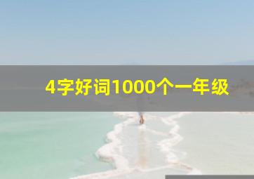 4字好词1000个一年级