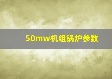 50mw机组锅炉参数