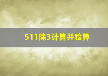 511除3计算并验算