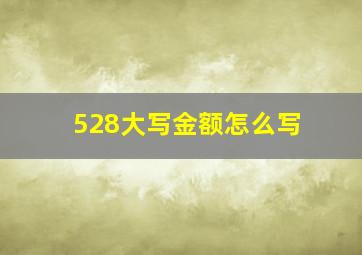 528大写金额怎么写