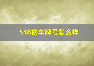 538的车牌号怎么样