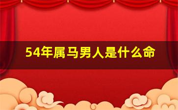 54年属马男人是什么命