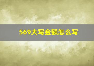 569大写金额怎么写