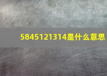 5845121314是什么意思